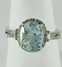 wedding photo - 14K WG “Ice Blue” Cuprian Tourmaline & Diamond, Size 7 1/2 From 4sot On Ruby Lane 
