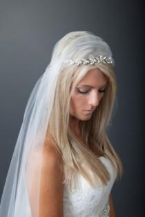 wedding photo - Juliet Cap Veil with Demi Crown