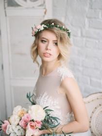 wedding photo - Bridal floral crown, Bridal flower crown, Wedding crown,Woodland wedding, Wedding flower crown, flower crown, floral crown, Wedding headpiec