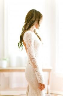 wedding photo - Lace Long Sleeve Wedding Dress