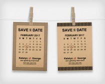 wedding photo -  Printable Save the Date Calendar Card, Wedding Date Announcement, Rustic Kraft Paper, 5x7" - Digital File, DIY Print
