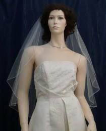 wedding photo - wedding veils bridal veil Fingertip length Cascading Angel Cut  finished with a delicate pencil edge