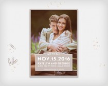 wedding photo -  Printable Save the Date Photo Card, Wedding Date Announcement with Couple Photo, 5x7" - Digital File, DIY Print