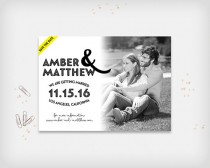 wedding photo -  Printable Save the Date Photo Card, Wedding Date Announcement with Couple Photo, 5x7" - Digital File, DIY Print