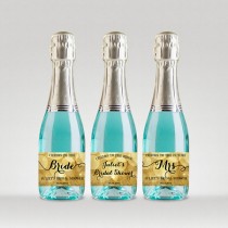 wedding photo -  Bridal Shower Party Champagne Bottle Labels, Customized - Sparkle Gold, Full or Mini Labels - DIY Print, Printable PDF