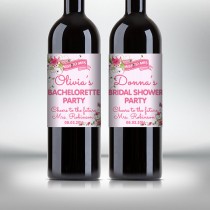 wedding photo -  Bridal Shower Party Wine Bottle Labels, Customized - Bachelorette Party - Flower Style Wine Labels - DIY Print, Printable PDF