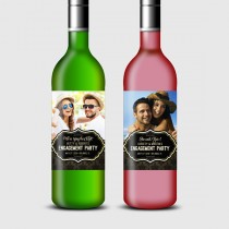 wedding photo -  Custom Photo Wine Bottle Label for Engagement, Rehersal Dinner, Wedding or other Party - Printable PDF