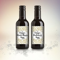 wedding photo -  Bridal Shower Mini Wine Bottle Labels, Customized Party Favors - Gold Glitter Polka Dots, Mini Wine Labels - DIY Print, Printable PDF