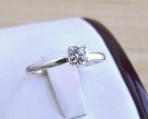 wedding photo - Moissanite Solitaire Ring Sterling Silver Made To Order