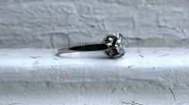 wedding photo - Antique Platinum Diamond Solitaire Engagement Ring.