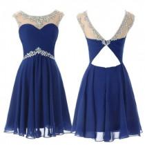 wedding photo -  Hot Selling Royal Blue Cocktail/Homecoming Dress With Beaded on Luulla
