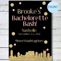 wedding photo - Nashville Bachelorette Party Itinerary - Nashville Skyline Bachelorette Itinerary - Digital Print