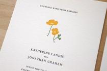 wedding photo - Letterpress Wedding Invitation - Poppy - simple, tasteful botanical Letterpress Wedding Invitation