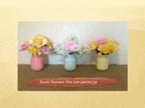 wedding photo - Painted PINT size Mason jars for weddings, table decorations for Romantic, Rustic, Vintage, Shabby Chic Event