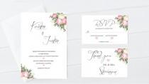 wedding photo - Wedding Invitations PRINTABLE Elegant Floral Design, Wedding Invitations, Rustic Wedding Invitation, DIY Wedding Invite