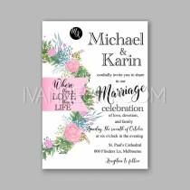 wedding photo -  Rose wedding invitation printable template with floral wreath or bouquet of rose flower and daisy - Unique vector illustrations, christmas cards, wedding invitation