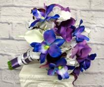 wedding photo - Blue orchid Wedding Bouquet