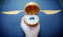 wedding photo - Harry Potter Golden Snitch Engagement Ring Box 3D Printed