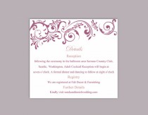 wedding photo -  DIY Wedding Details Card Template Editable Text Word File Download Printable Details Card Purple Eggplant Details Card Information Card