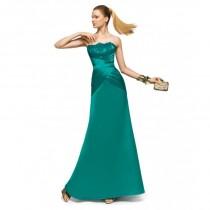 wedding photo - Charming A-line Strapless Lace Ruching Floor-length Satin Cocktail Dresses - Dressesular.com