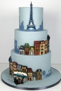 wedding photo - Paris Theme Cake