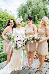 wedding photo - The Prince Albert Wedding Venue In Camden With An Abigail's Vintage Gold Bridal Gown 