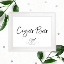 wedding photo -  Stylish Hand Lettered Cigar Bar Wedding Sign-Printable Calligraphy Cigars Sign-DIY Handwritten Style Cigar Favors Sign-Cigars Sign