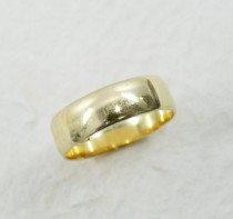 wedding photo - Classic wedding ring. 6mm wedding ring. Rounded wedding ring. 14k yellow gold wedding ring. Wide wedding ring.(gr-9293-1446)