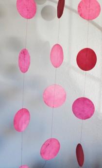 wedding photo - Paper Watercolor Dot Garland for your wedding, event or home ~ Poppy Pink