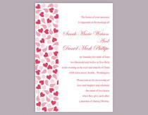 wedding photo -  DIY Wedding Invitation Template Editable Word File Instant Download Red Wedding Invitation Heart Invitation Printable Pink Invitation