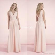 wedding photo - Elegant Blush Pink Long Bridesmaid Dress