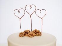 wedding photo - Heart Cake Toppers for Wedding, Love Cake Topper, Romantic Wedding Cake Topper, Cake Decor, Rustic Cake Topper, Wedding Favor, Cake Banner