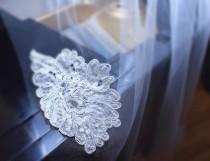 wedding photo - Wedding Veil-Waltz Length Veil with Alencon Lace Appliques