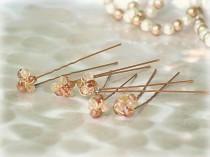 wedding photo - Citrine 5 Pins Set. Spring Couture Gift. Rust Beaded Wire Wrap. Sophisticated Modern Holidays. Bride Bridal Bridesmaid, Gold Golden Tan Bead