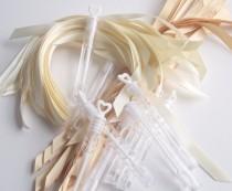 wedding photo - DIY wedding bubbles send off bubble wands your choice of ribbon color *New Colors*