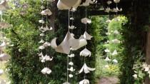 wedding photo - Hanging Paper Flower Garlands Various Colours 