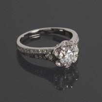 wedding photo - Engagement ring, Halo engagement ring, Diamond ring, Halo diamond ring, Gemstone ring, Gold halo ring, Birthstone ring, White gold ring