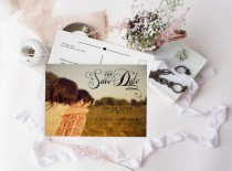 wedding photo -  Photo Save the Date Postcard, Calligraphy Script & Heart Line, DIY Printable Photo Save the Date Postcard, Custom Save the Dates Photo Card,