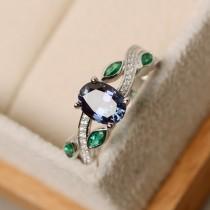 wedding photo - Alexandrite ring, leaf ring, engagement ring