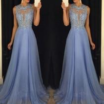 wedding photo -  Stunning Floor Length Prom Dress - Crew Neck with Appliques from Dressywomen