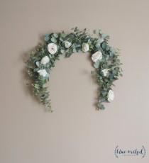 wedding photo - Eucalyptus Garland, Wedding Garland, Wedding Backdrop, Eucalyptus, Silk Flower Garland, Wedding Arch, Wedding Decor, Flower Backdrop