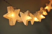 wedding photo - White mulberry paper Stars Lanterns for wedding party decoration (20 bulbs), fairy lights