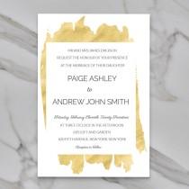 wedding photo - Modern Wedding Invitation Gold Editable DIY Spring Printable Download PDF Template Digital File