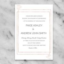 wedding photo - Rose Gold Invitation Wedding  Modern Triangle Editable DIY Spring Printable Download PDF Template