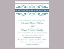 wedding photo -  DIY Wedding Invitation Template Editable Text Word File Instant Download Printable Invitation Floral Wedding Invitation Blue Invitations