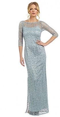 wedding photo - Kay Unger Sequined Lace Illusion Gown