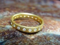 wedding photo - Anniversary Ring , Eternity Wedding Band , Full Eternity Band , Diamond Eternity Ring , Promise Ring , Anniversary Gold Ring , Diamonds Ring