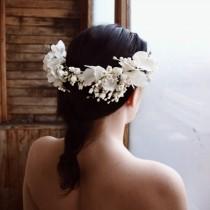 wedding photo - Flower Crown Floral Headband  ,bridal  headband, lilly of valley, wedding crown
