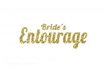 wedding photo - DIY Bride's Entourage Iron-On Vinyl Decal - HTV -  Glitter Iron-On - 5 Color Choices -  DIY Bachelorette Party Shirt