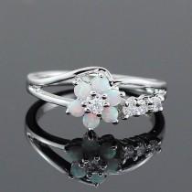 wedding photo - Opal Flower Ring